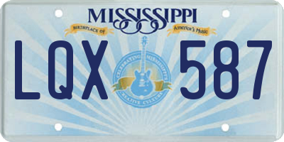 MS license plate LQX587