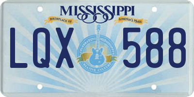 MS license plate LQX588