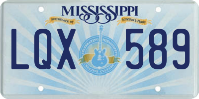 MS license plate LQX589