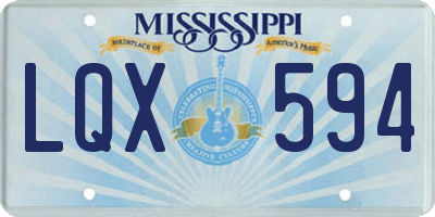 MS license plate LQX594
