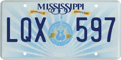 MS license plate LQX597