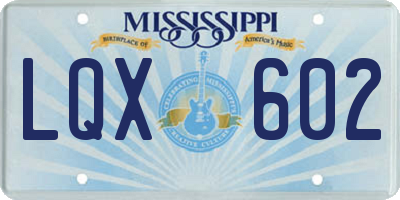 MS license plate LQX602