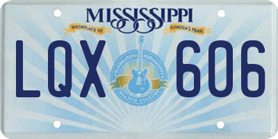 MS license plate LQX606