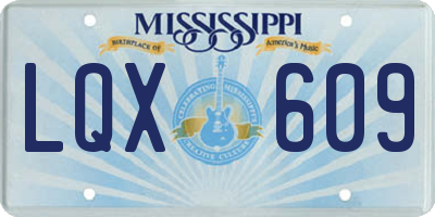 MS license plate LQX609