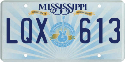 MS license plate LQX613