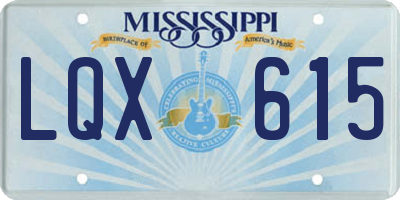 MS license plate LQX615