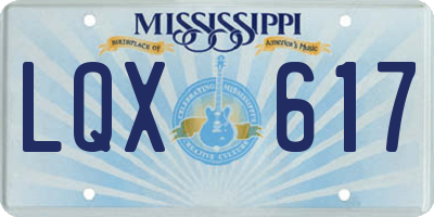 MS license plate LQX617
