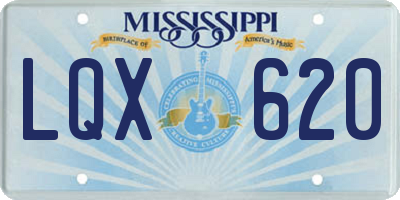 MS license plate LQX620