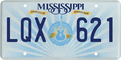 MS license plate LQX621