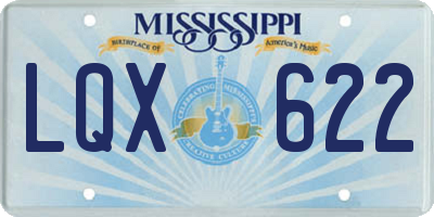 MS license plate LQX622