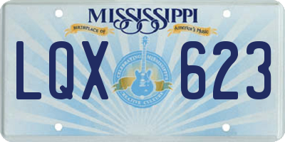 MS license plate LQX623