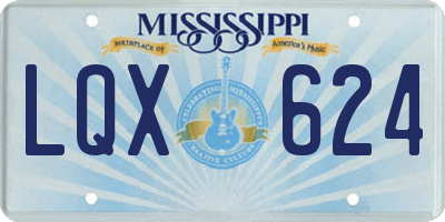 MS license plate LQX624