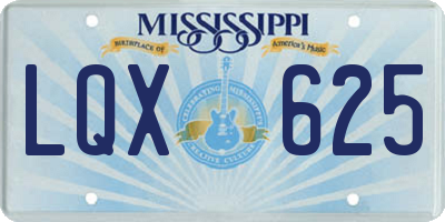 MS license plate LQX625