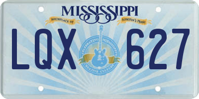 MS license plate LQX627