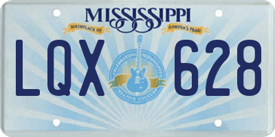 MS license plate LQX628