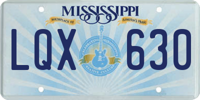 MS license plate LQX630