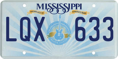 MS license plate LQX633