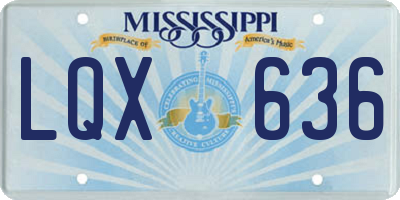 MS license plate LQX636