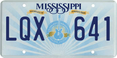 MS license plate LQX641