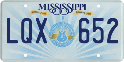 MS license plate LQX652