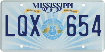 MS license plate LQX654