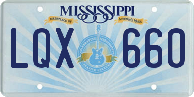MS license plate LQX660