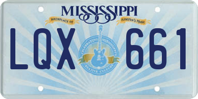 MS license plate LQX661
