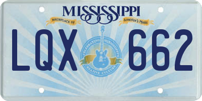 MS license plate LQX662