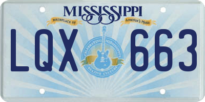 MS license plate LQX663