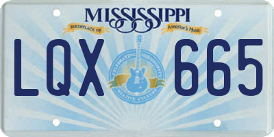 MS license plate LQX665
