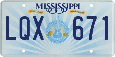 MS license plate LQX671