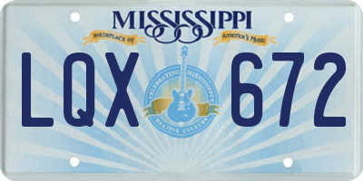 MS license plate LQX672