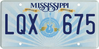 MS license plate LQX675