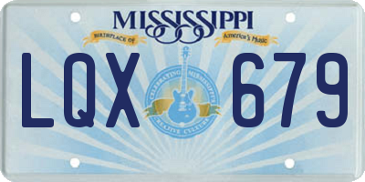 MS license plate LQX679