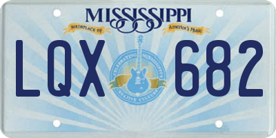 MS license plate LQX682