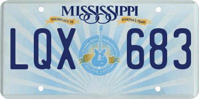 MS license plate LQX683