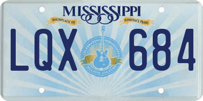 MS license plate LQX684