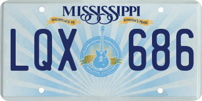 MS license plate LQX686