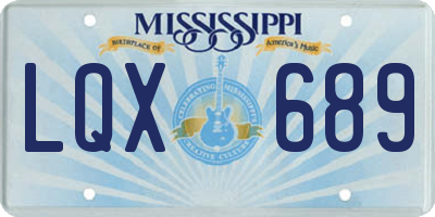 MS license plate LQX689