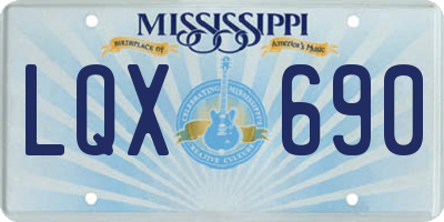 MS license plate LQX690