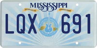 MS license plate LQX691
