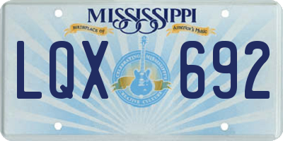 MS license plate LQX692