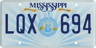 MS license plate LQX694