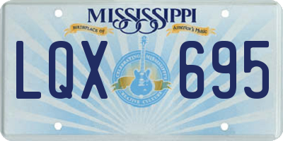 MS license plate LQX695