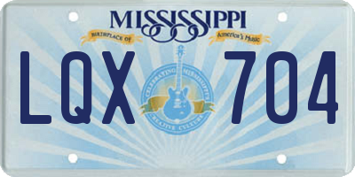 MS license plate LQX704