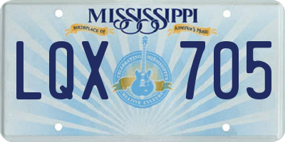 MS license plate LQX705