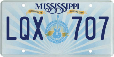 MS license plate LQX707