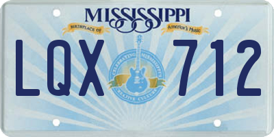 MS license plate LQX712