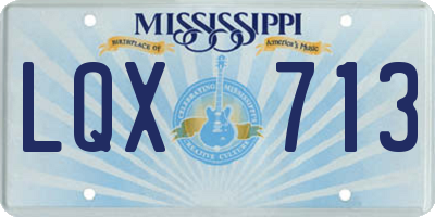 MS license plate LQX713