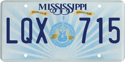 MS license plate LQX715